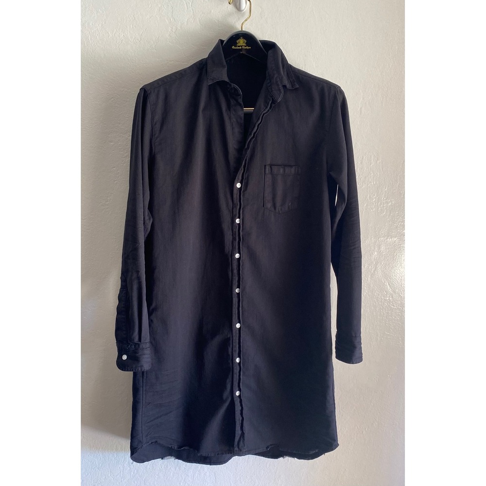 Frank & Eileen MARY Classic Shirtdress Black Famous Denim Button Distressed M - Picture 3 of 10